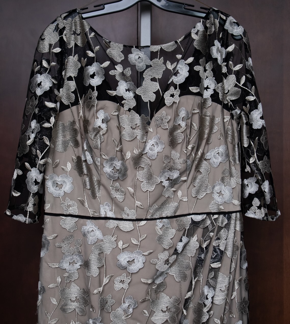 Beige Floral Long Dress view 2