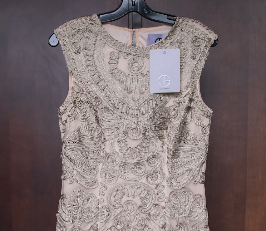 Beige Lace Mosaic Long Dress view 2